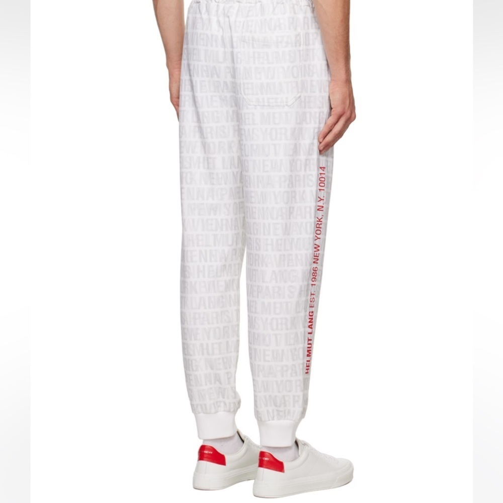 Helmut Lang White printed lounge pants M - Picture 2 of 13
